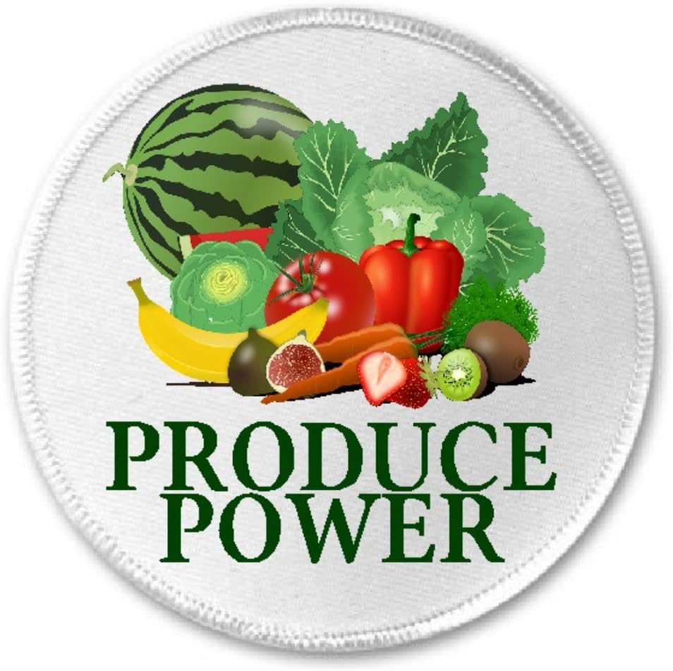 Produce Power Fruits And Vegetables - 3" Sew Iron On Patch Garden Health