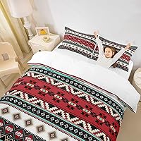 Vista 5 de Funda de edredón azteca marrón, juego de ropa de cama bohemio occidental para niños, niñas, adolescentes, bohemio, exótico, indio, funda de edredón