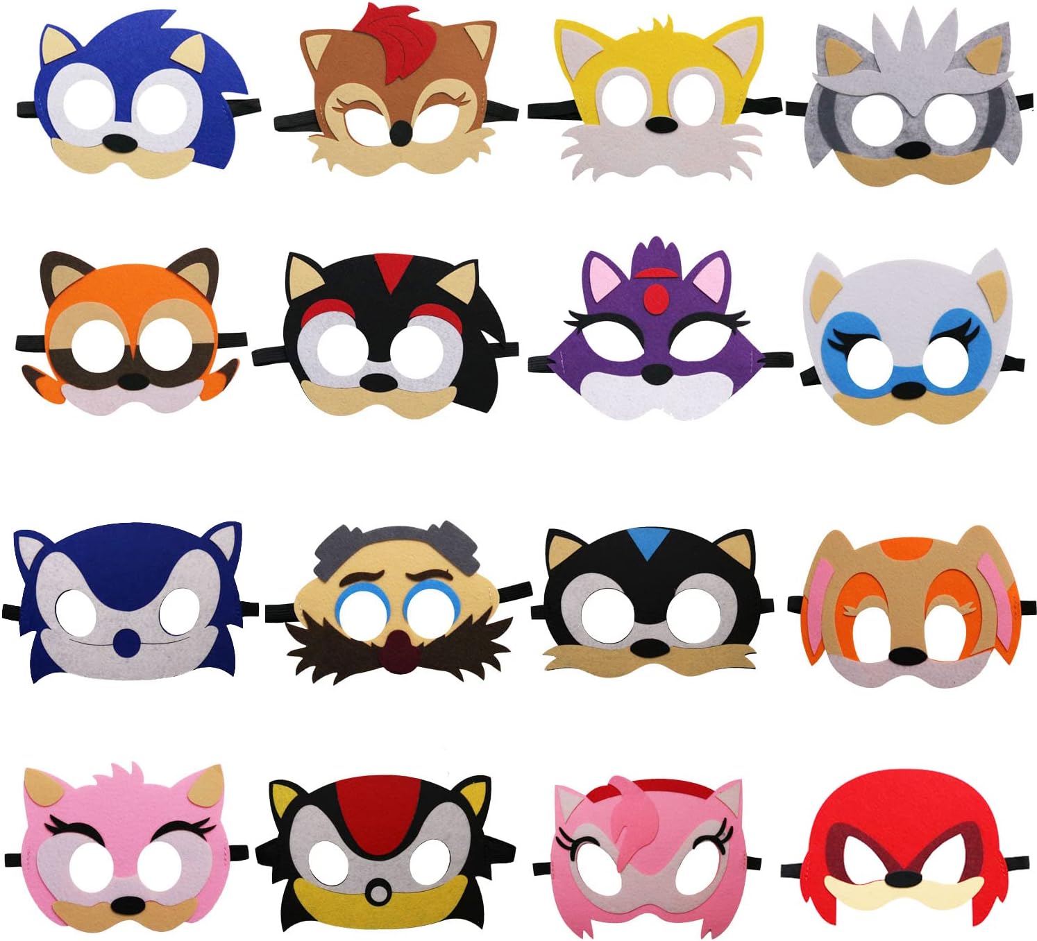 16 Packs Felt Masks Party Favors for Kids Party Supplies for Kids Dress Up Birthday Gift Halloween Cosplay Masks Supplies