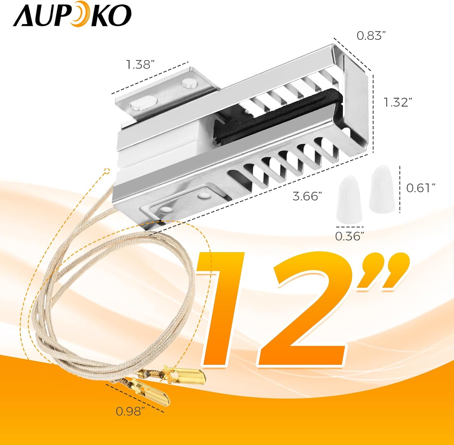 Aupoko 7432P143-60 Gas Range Oven Igniter Compatible With Whirlpool MGR JGS GGG KFG KGR MGT WGG Gas Range, Oven Bake Ignitor Replacement for W11596211 AP7193202 WP7432P143-60 7432P143-60 74007965