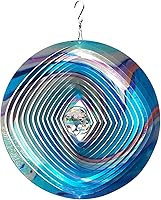 Vista 13 de FONMY - Molinillo de viento con forma de mandala y con bola de cristal en 3D, de acero inoxidable, atrapasol, ideal como regalo de Navidad