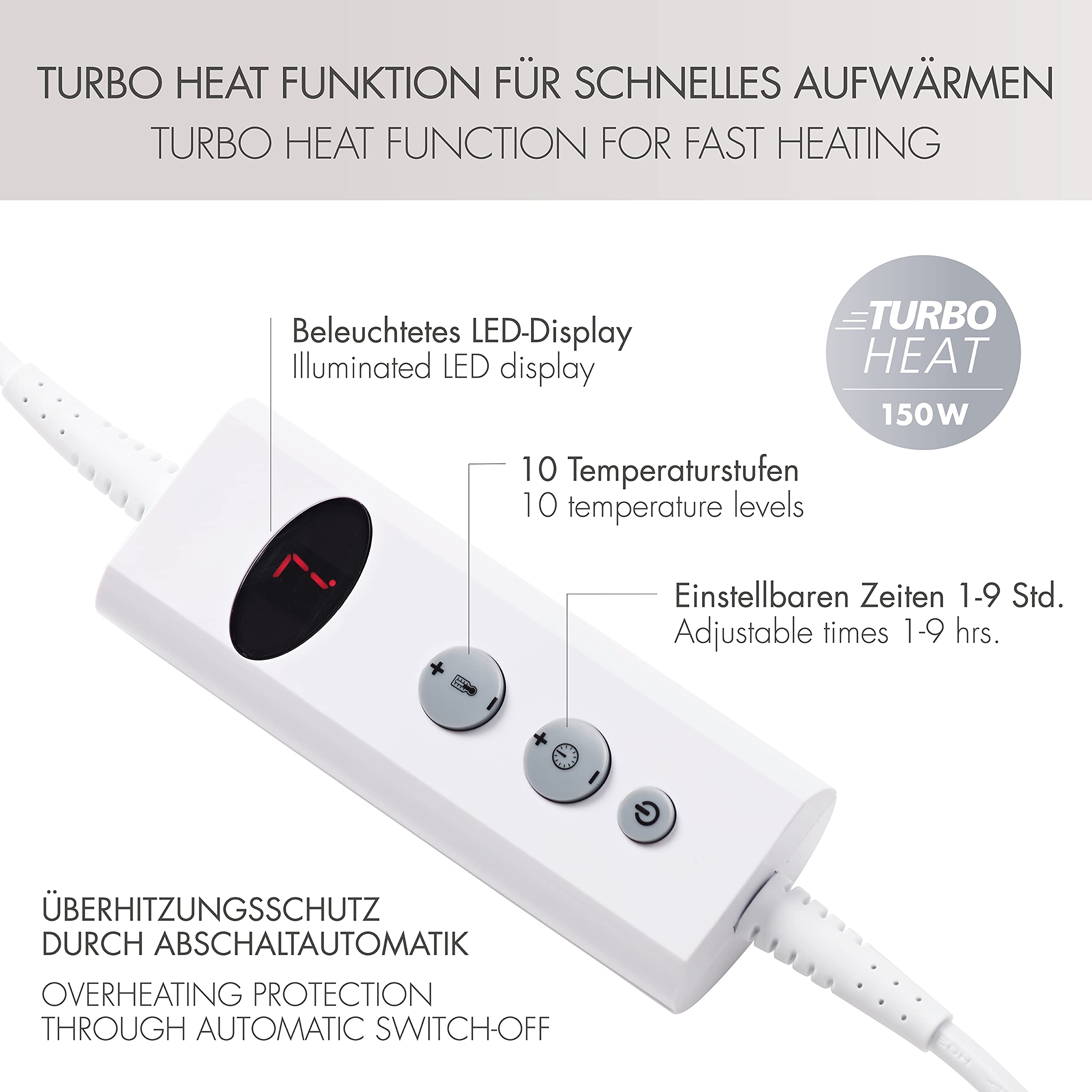 Promed HGP-1.7 Ceinture Thermique Automatique Pour Dos et Reins Avec 10 Niveaux de Température