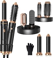 Atopskins 6 az 1-ben Hajformázó Készlet 1000W - Hajszárító, Meleglevegős Körkefe, Göndörítő, Egyenesítő Kefe, Ionos Hajápoló Fekete 1