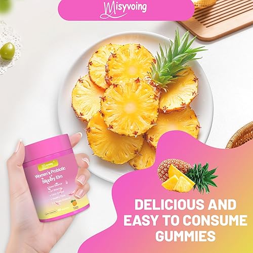 Miniatura 4 de Her Juicy - Gomitas de probióticos femeninos para el equilibrio del pH, olmo resbaladizo, mezcla de lactobacillus, apoyo intestinal e inmunológico,
