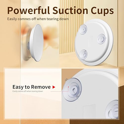 Miniatura 4 de Suupvaor Espejo de aumento 20X con ventosas, 6 pulgadas de viaje 20X espejo ampliado grande redondo espejo de maquillaje con alto aumento, espejo de