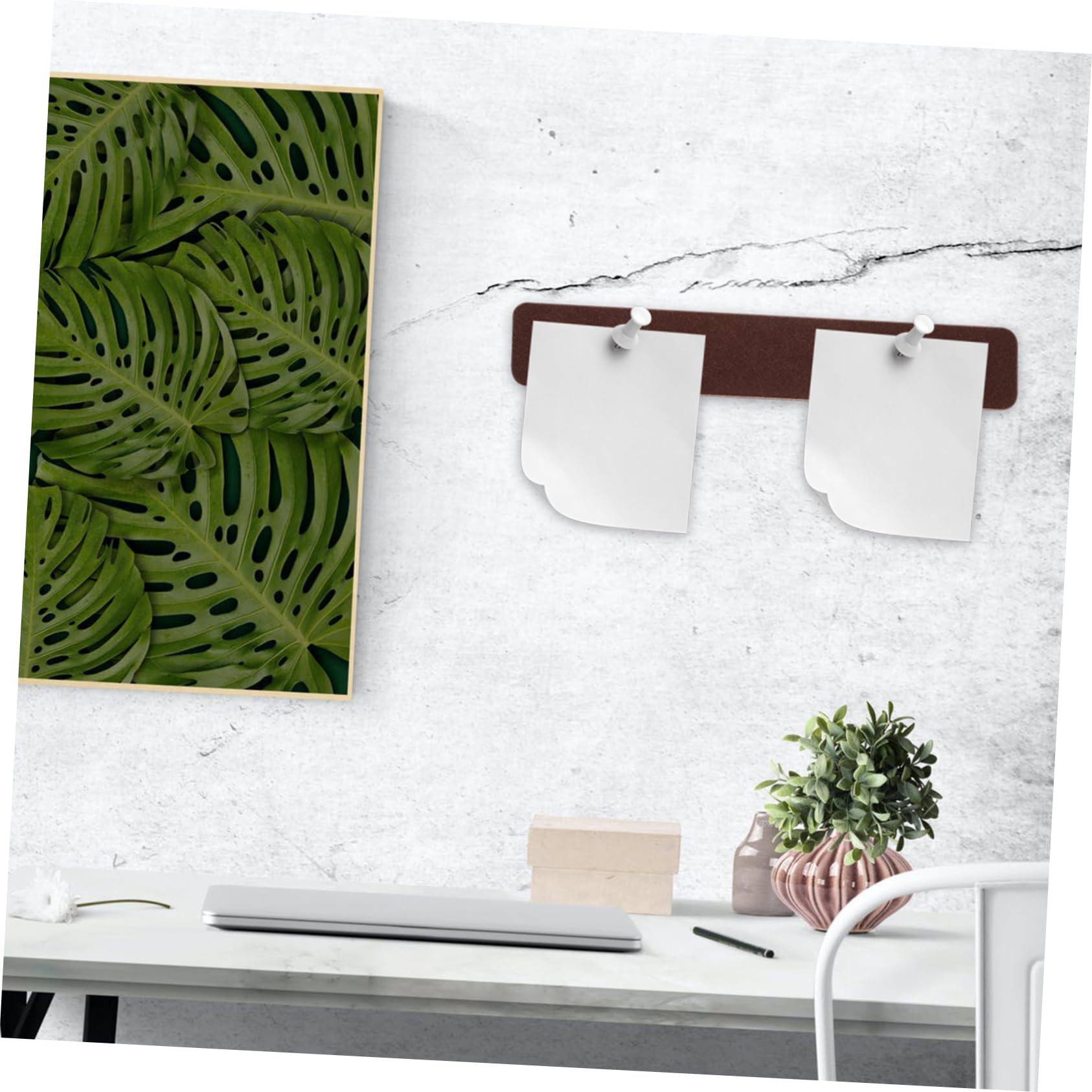 ERINGOGO 6Pcs Self Adhesive Felt Pin Bulletin Board Strips Cork Board Strips for Home Office Decor Wall Decoration for Notes Reminders and Photos