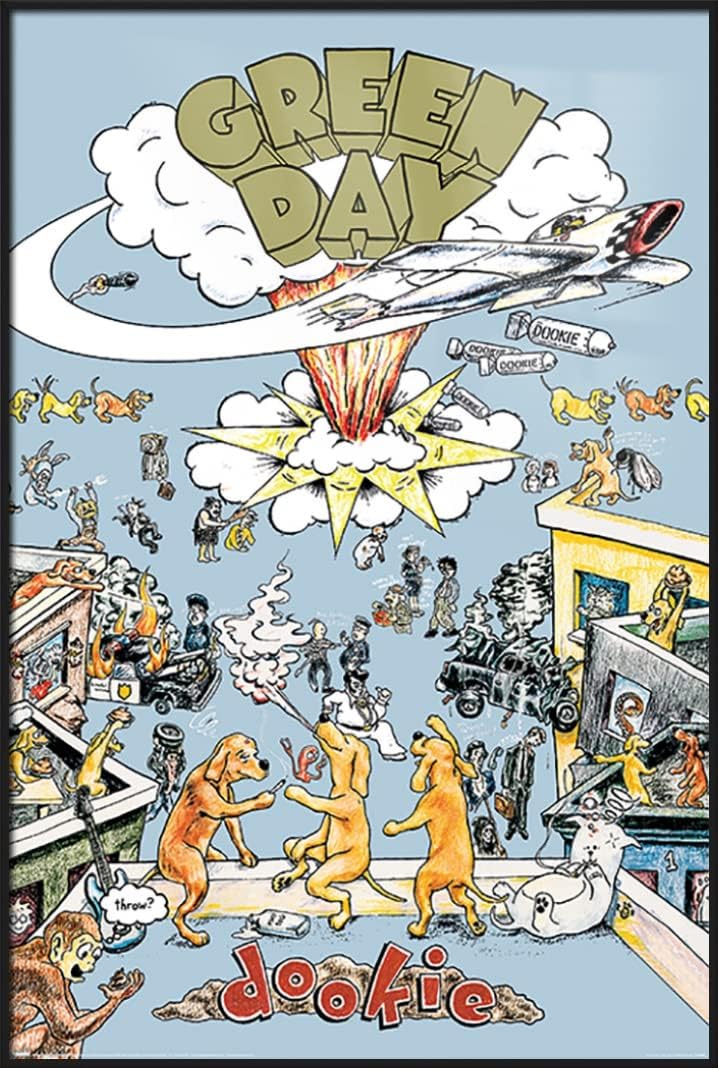 Green Day Framed Music Poster (Dookie Album Cover