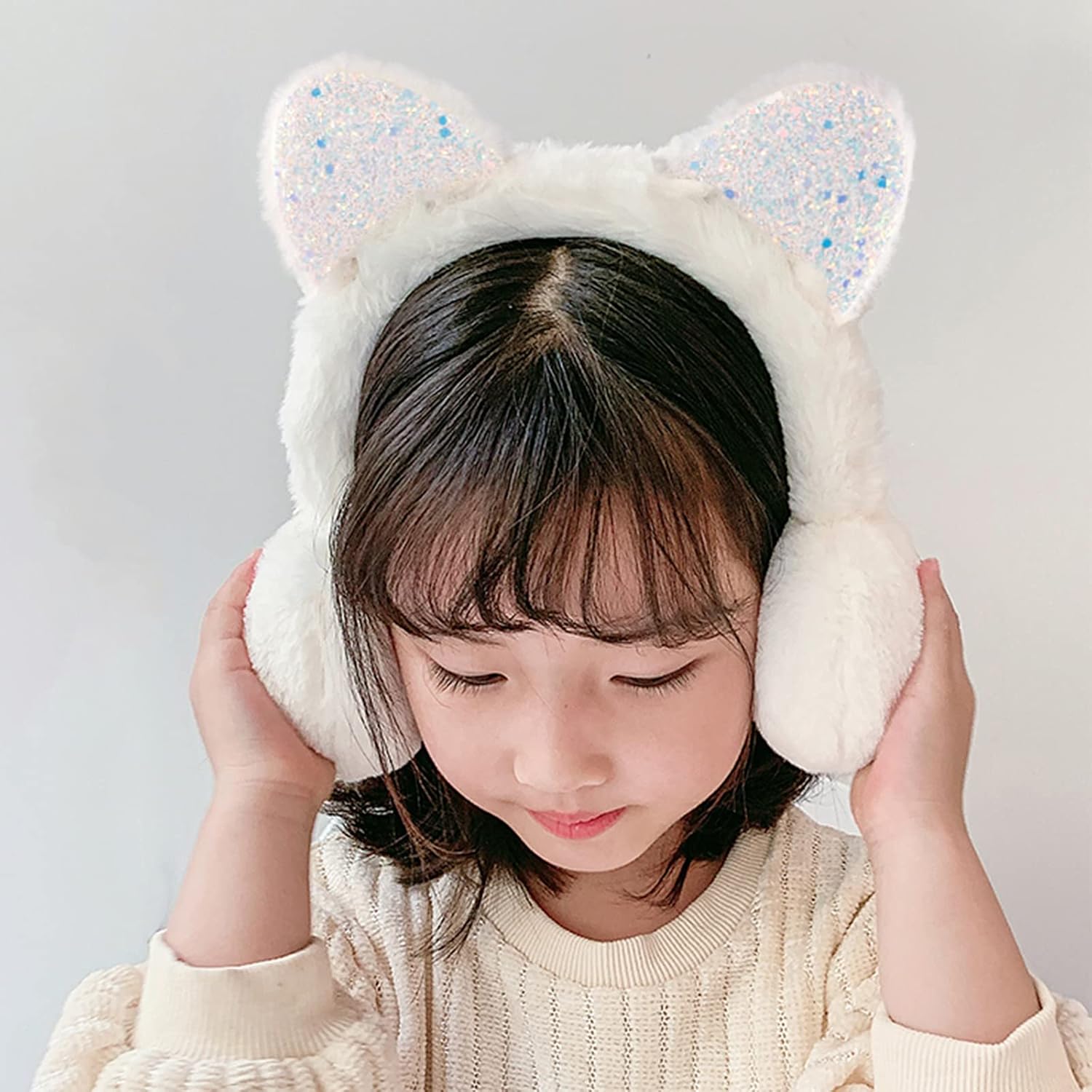 Winter Earmuffs for Kids Girl Warm Ear Muffs Baby Boy Plush Padded Ear Warmer (C-LIGHT PINK): Clothing, Shoes & Jewelry