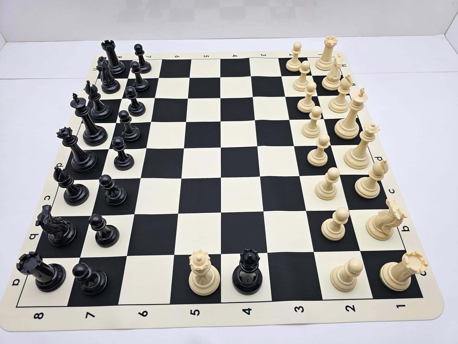 20'' Silicone Board Game Chess Set，4" King Height Chess Pieces，Travel Foldable Portable Chess Game Set for Adults and Kids with Family Board Game