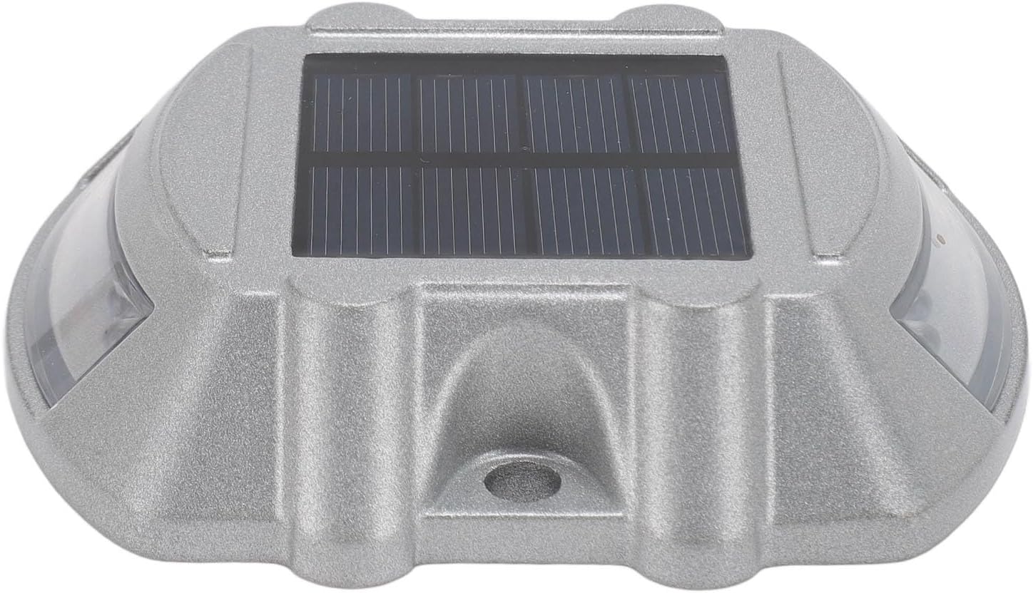 Solar Road Stud Light, LED Solar Pathway Marker, High Visibility 800M IP68 Aluminum Alloy Driveway Road Stud Lamp, with 12 LEDs for Step Sidewalk Stair Garden Ground (Yellow Lighting)