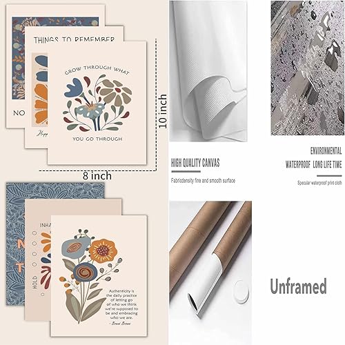 Miniatura 8 de 6 pósteres de salud mental, estilo bohemio, psicología motivacional, decoración de pared, fotos, terapia, oficina, arte de pared, citas inspiradoras