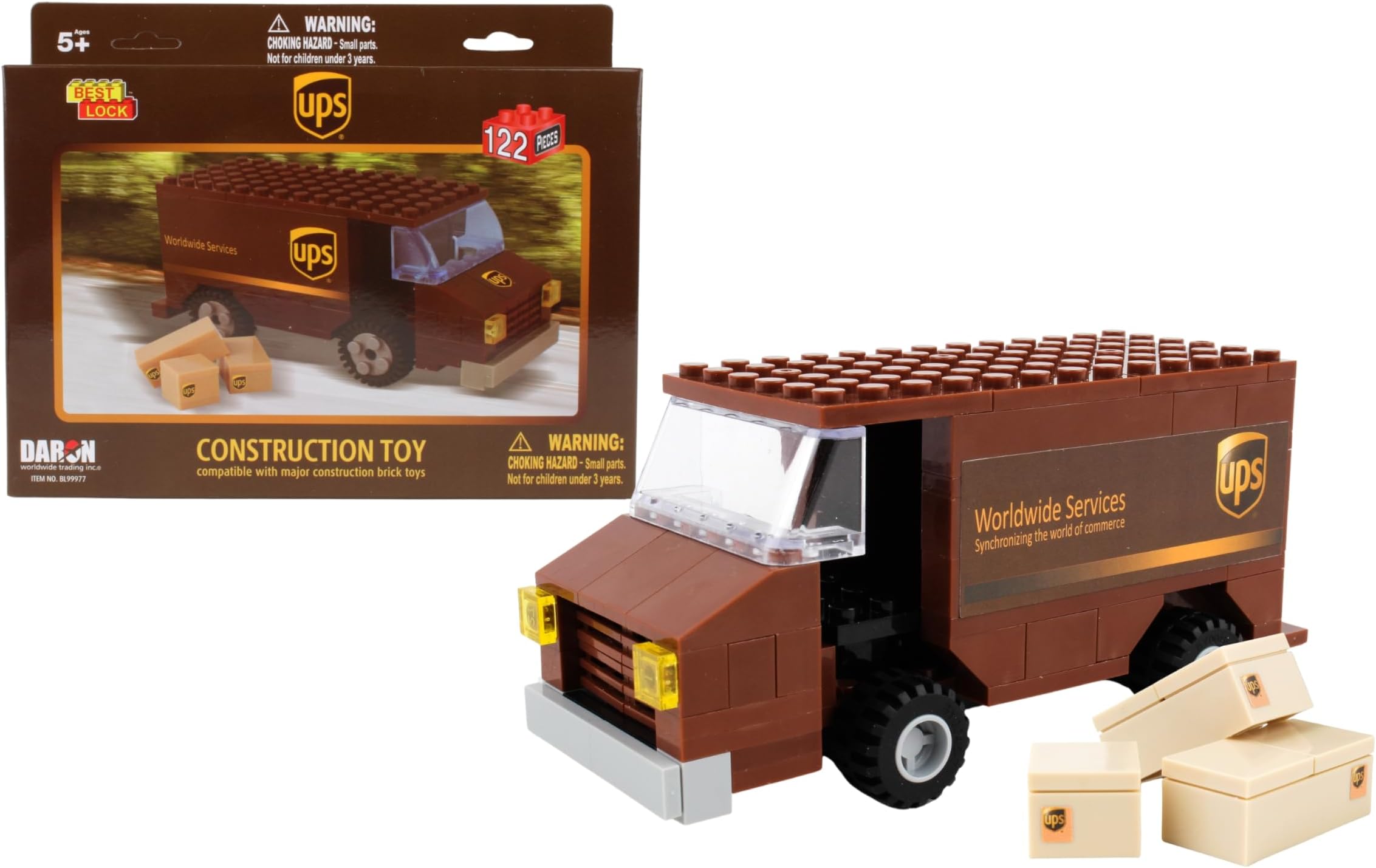 Daron UPS Package Car Construction Toy BL99977, Brown