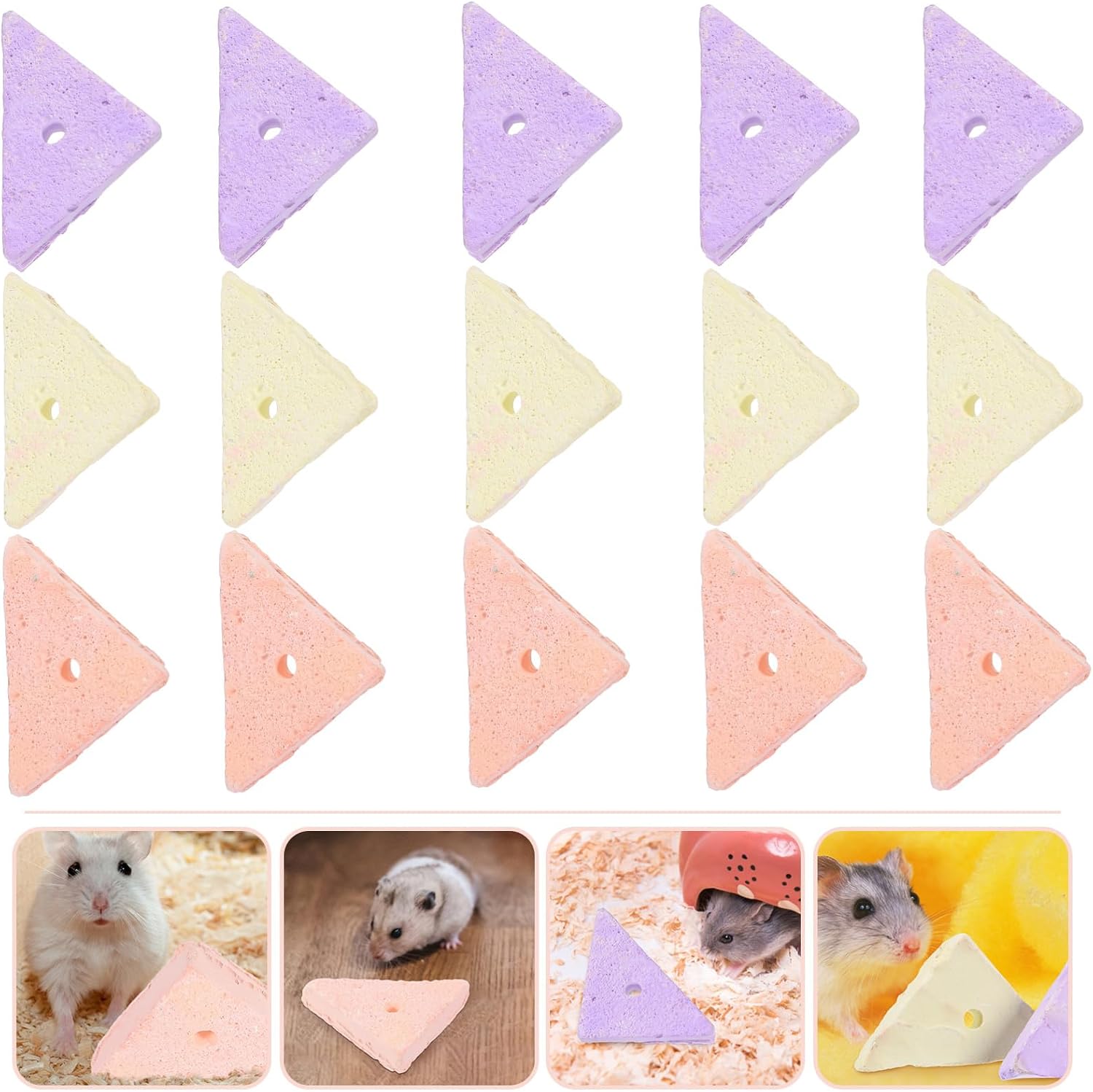 Toddmomy 15pcs Hamster Chew Toys Small Animal Pet Chews Guinea Pig Toys for Cage Random Color