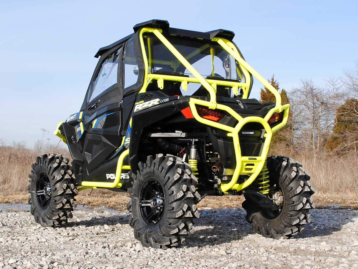 SuperATV Heavy Duty High Clearance Rear Offset A-Arms for 2016-2020 Polaris RZR S 1000/2019-2020 S4 1000- Black