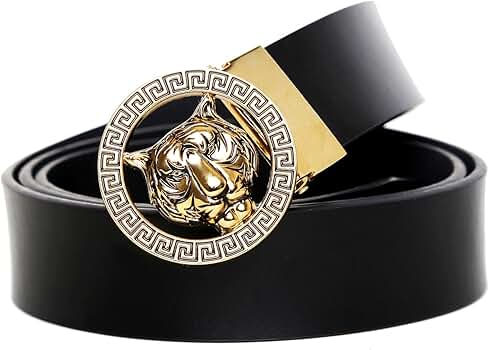 Old John leather Men's Luxury Gold Tiger Buckle 35-mm Italian