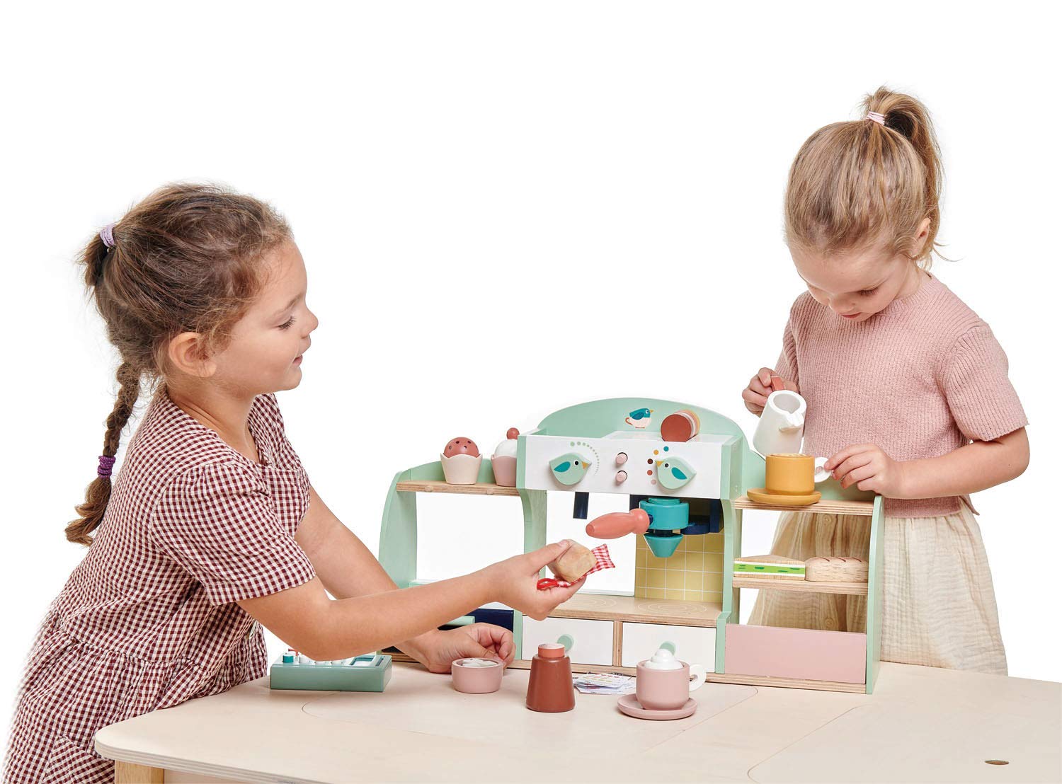 Birds Nest Café - Cafetería de juego de simulación integral de 40 piezas para niños, juego de panadería y café con accesorios - Promueve el desarrollo de habilidades imaginativas y 7