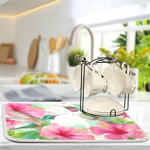 Vista 33 de Nautical Ocean Sea Turtle Dish Drying Mat for Kitchen Counter 18x24 in Starfish Retro Map Microfiber Drying Mats Absorbent Reversible Dish Pad Large