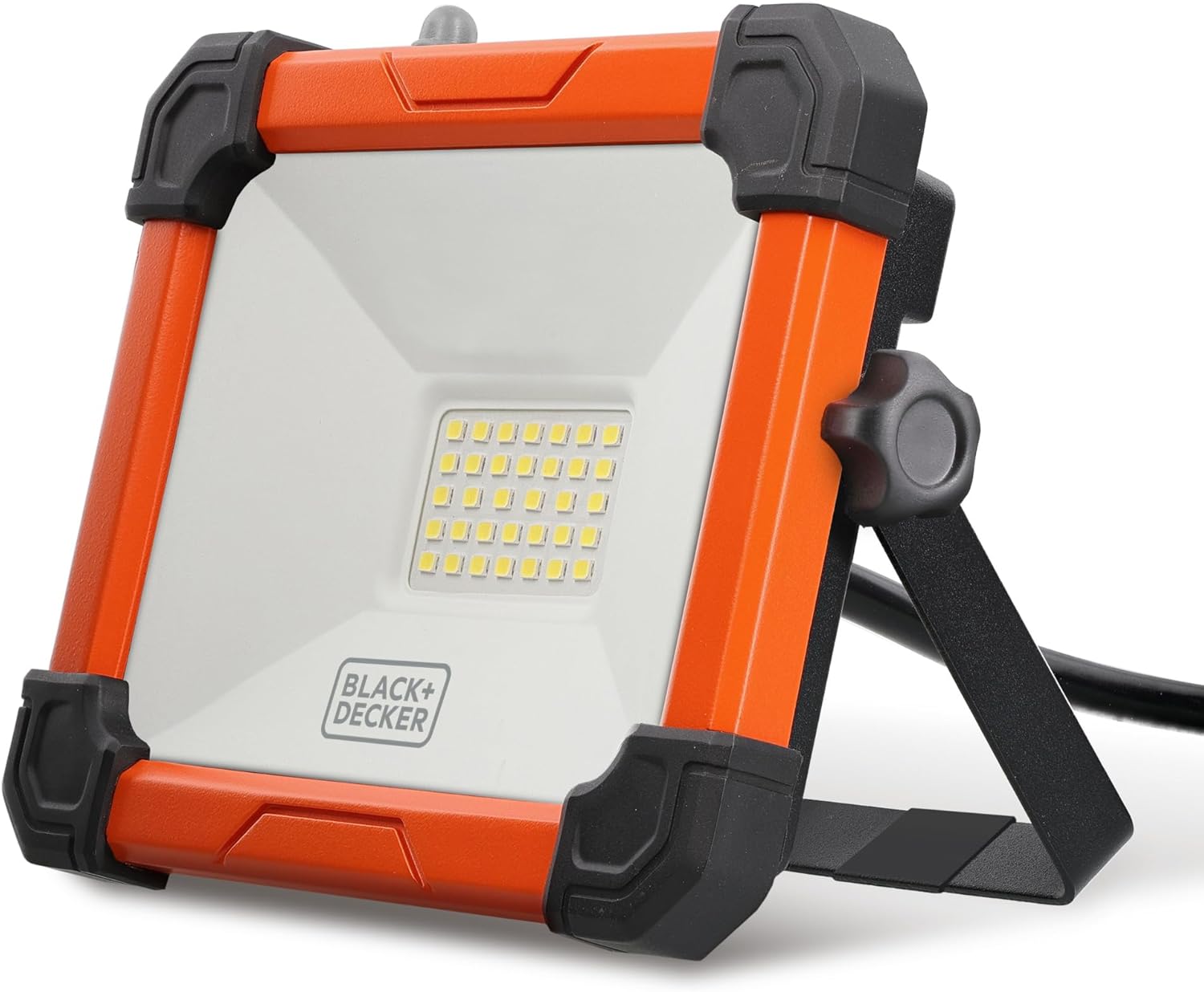BLACK+DECKER LED Work Light, 2000 Lumens LED Utility Panel Flood Light, IP65 Waterproof, Shock Resistant, 120° Beam Angle, ETL Certified, Adjustable Kickstand, Tripod Compatible, Portable, 120V Plug