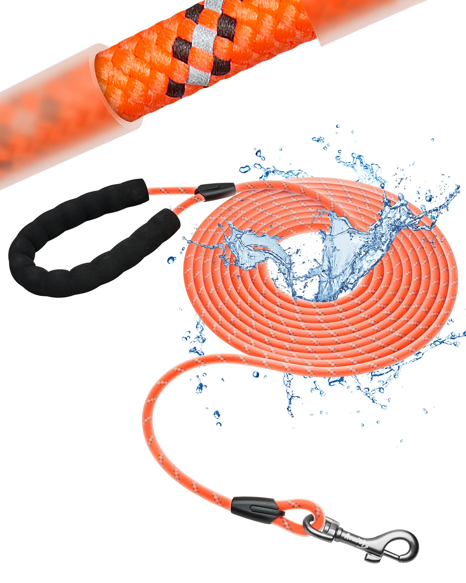 Toozey Schleppleine für Hunde - Wasserdicht & Reflektierend für Sicherheit - Leicht, Stark & Robust, Trainingsleine mit Handschlaufe, 5m/10m/15m/20m für Kleine, Mittlere & Große Hunde