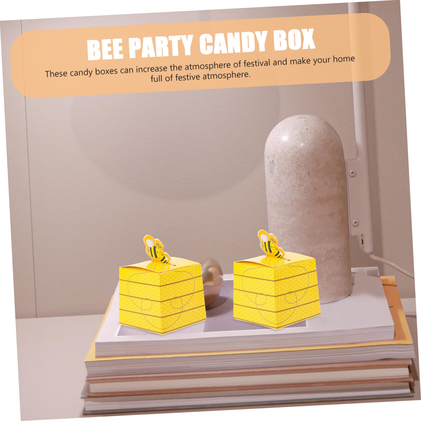 BESTYASH Scatola Da 3 Pezzi scatole per biscotti portatili piccola ape etichetta caramella bottino api scatole per dolci scatole per feste porta caramelle Carta