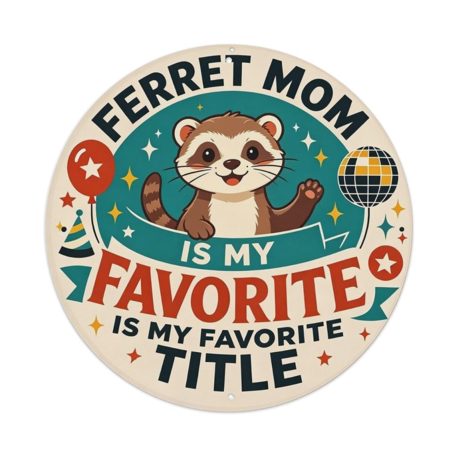 Vintage Ferret Pet Lover Metal Tin Sign Plaque