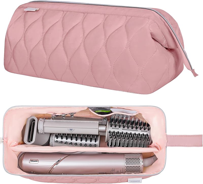 Lexeeco Estojo de Viagem para Dyson Airwrap e Shark Flex Style, Rosa-escuro, Pacote com 1