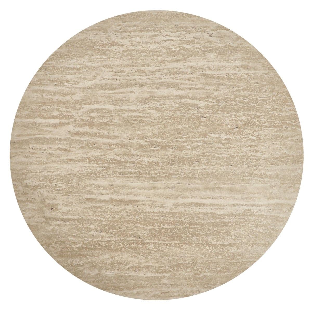 Furnhouse Tango Table basse ronde aspect travertin, beige, MDF, Ø 60 x 40 cm, design scandinave