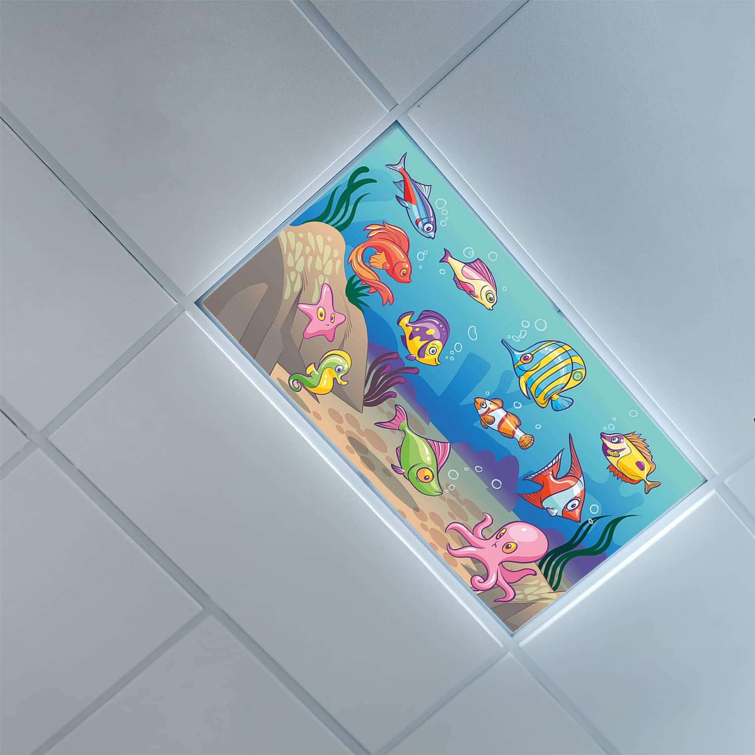 Fluorescent Light Covers for Classroom OfficeUnder The Sea Pattern