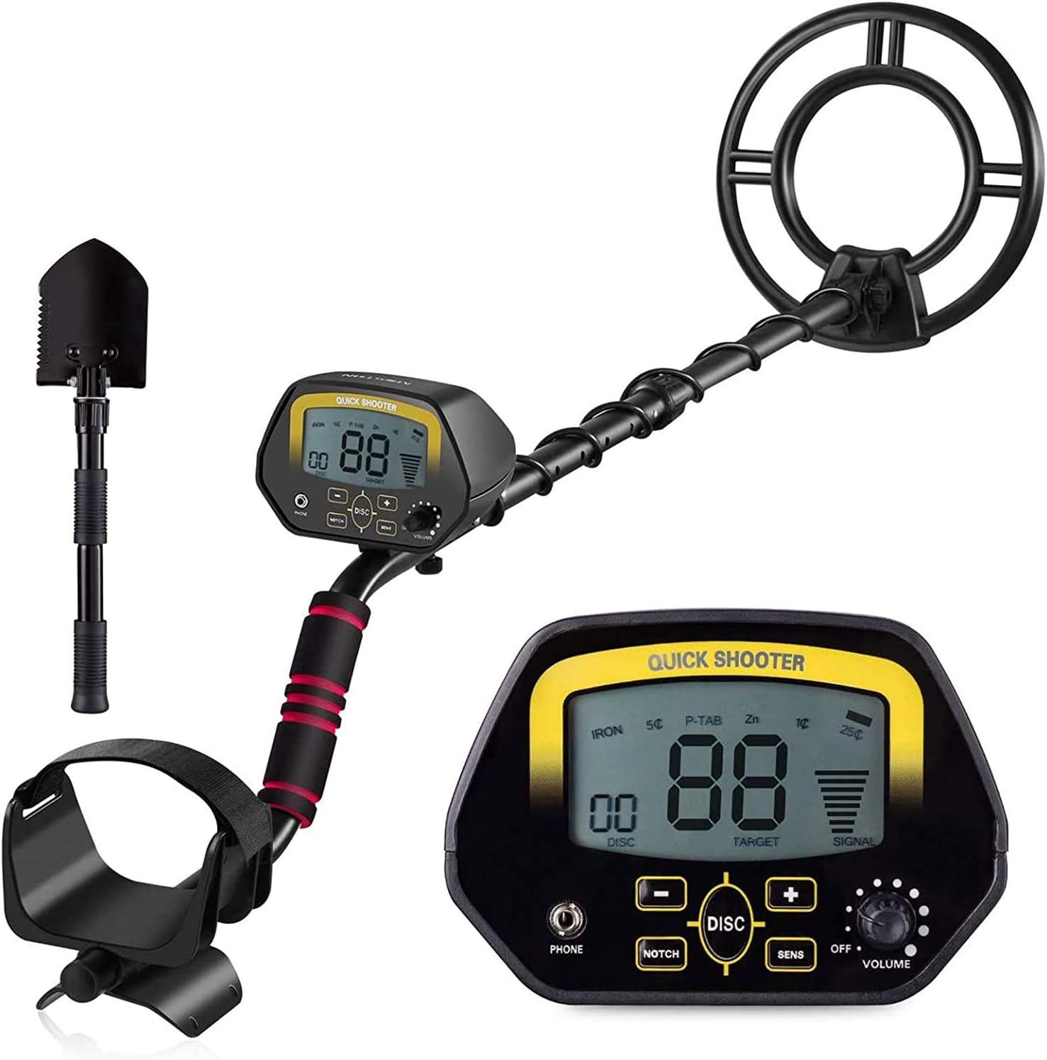 MOSTON Metal Detector for Adults High-Accuracy Metal Detector with LCD Display for Kids, Waterproof Search Coil for Underwater