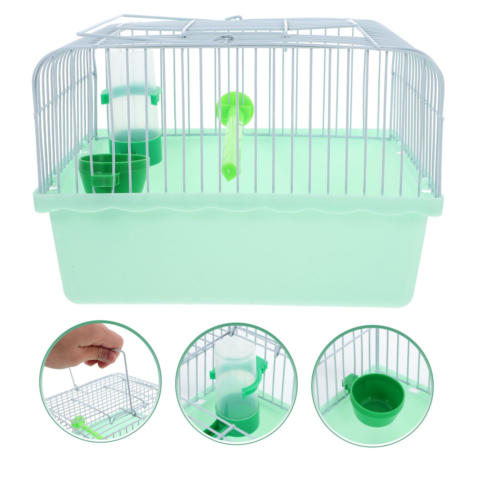 VANZACK Portable Vogelkäfig Für Sittiche Geräumiger Transportkäfig Mit Sitzstange Futterbox Und Wasserflasche Für Und Ausflüge Mit Kleinen Haustieren