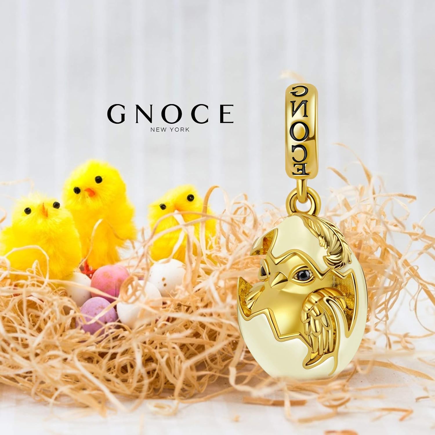 GNOCE Easter Egg Pendant Charms Openable with Heart Dangle Beads Charm 925 Sterling Silver Colorful Enamels Fit Bracelet/Necklace For Women Mother's Day Gift (style-5)