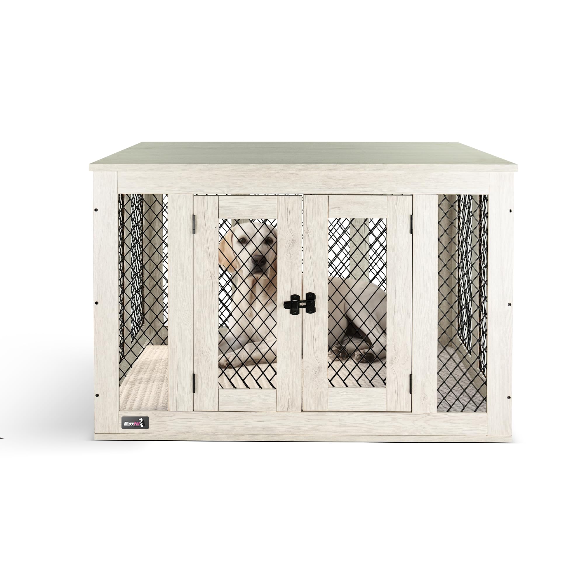 MaxxPet Jaula para perros – Muebles para el hogar para perros – Kennel Perro Grande – Caseta para mascotas – Jaula gatos – Cama moderna de interior – 94 x 60 x 72 cm – Gris
