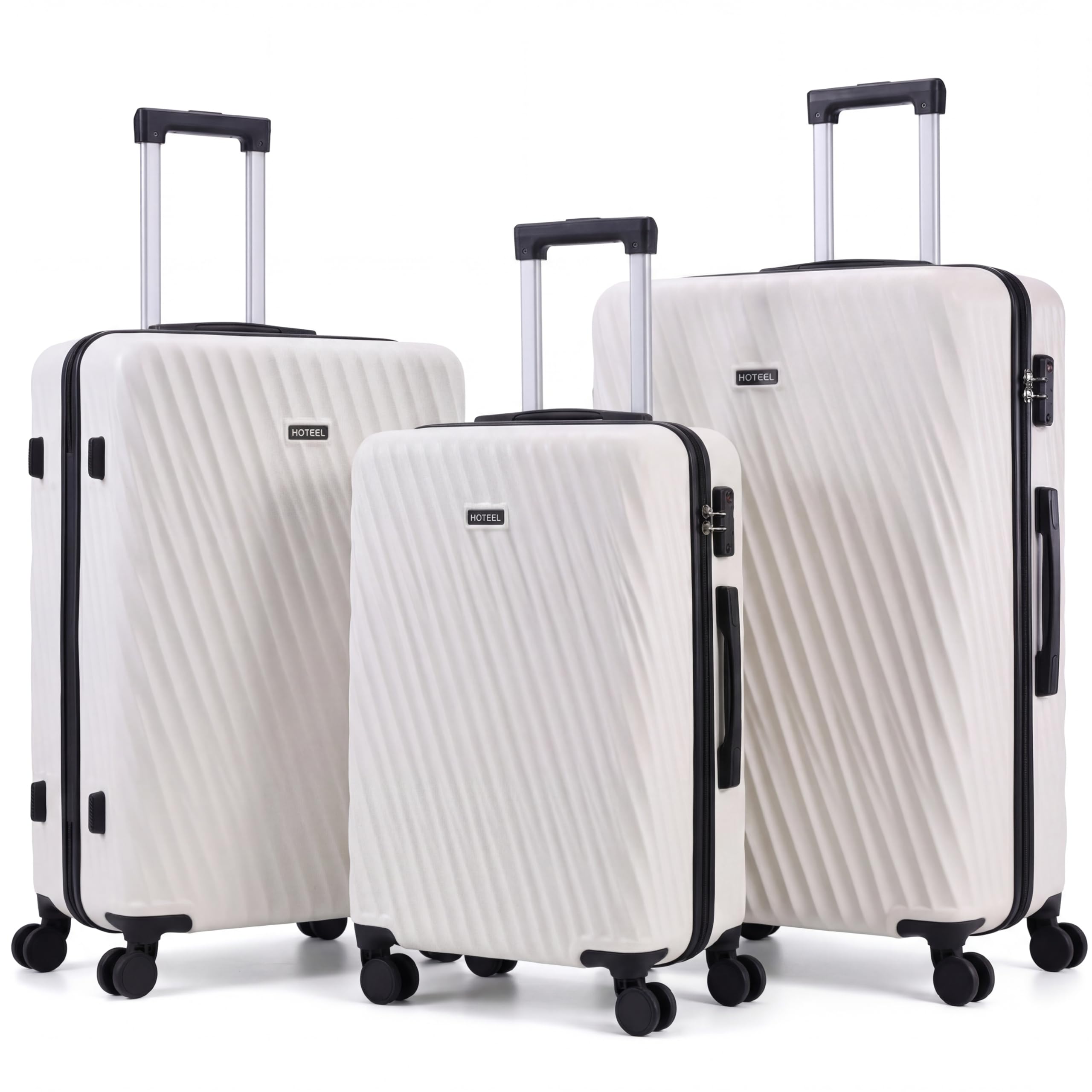 Hoteel Luggage Sets 3 Piece Hardside, 4-Year Warranty, Luggage Set with Spinner Wheels, TSA Lock, Wet/Dry Separation Compartment, Lightweight Carry on