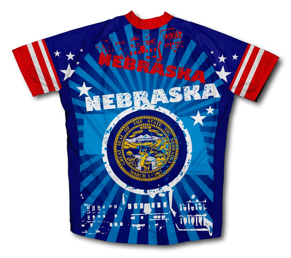 ScudoPro Nebraska Short Sleeve Cycling Jersey for Men - Size M Blue