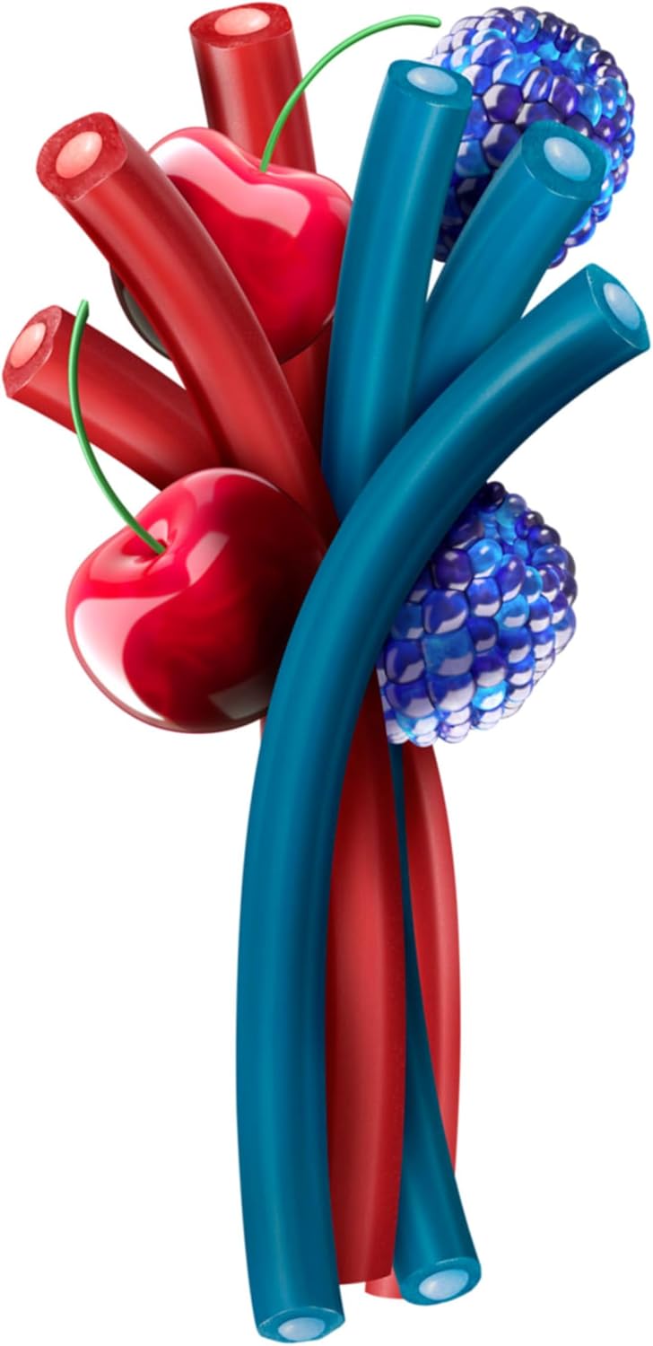 J RANCHER Ropes Blue Raspberry and Cherry Flavored Candy Bag