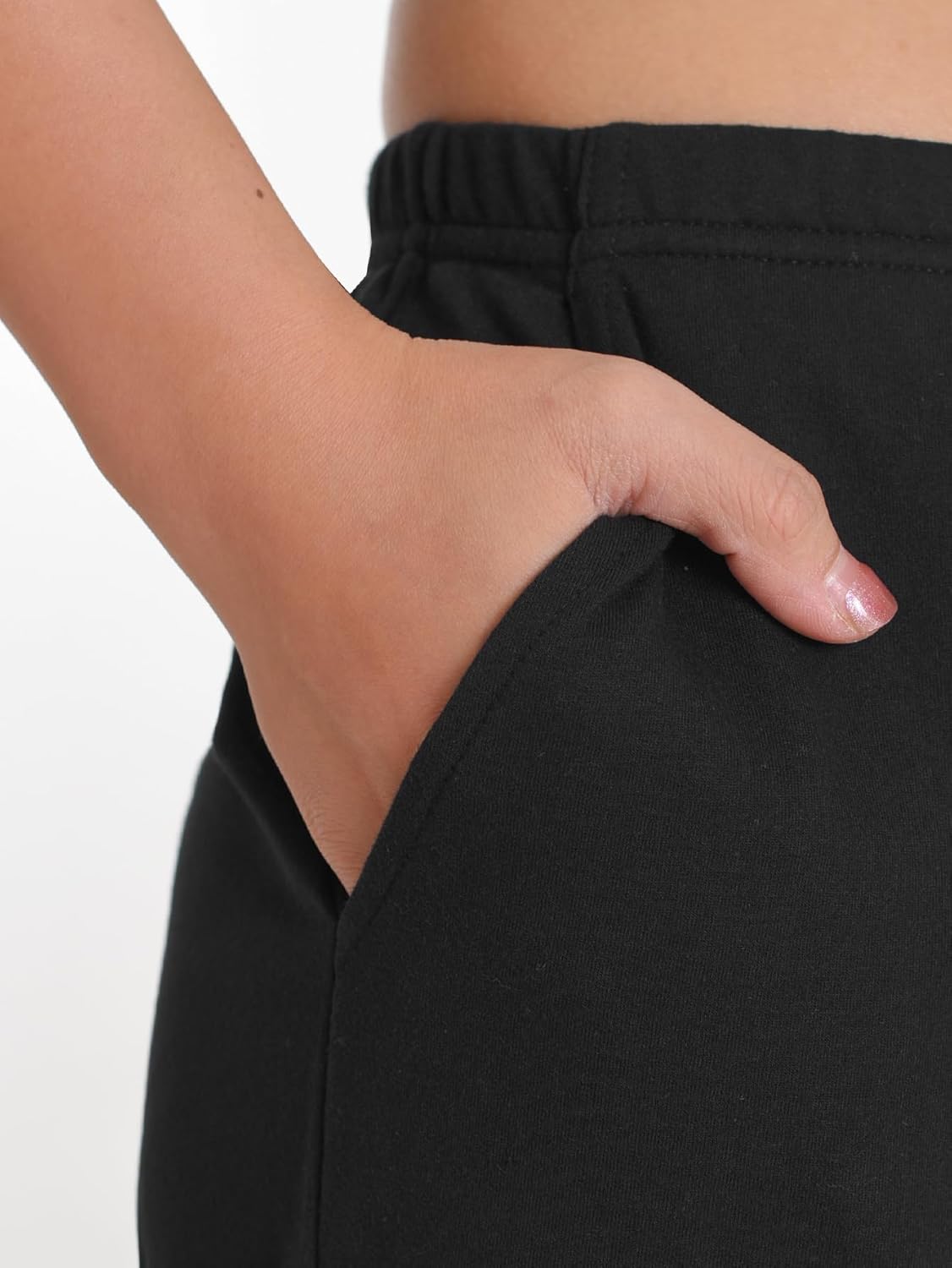 Weintee Women's Low Rise Wide Leg Sweatpants Cotton Pants with Pockets - Image 3