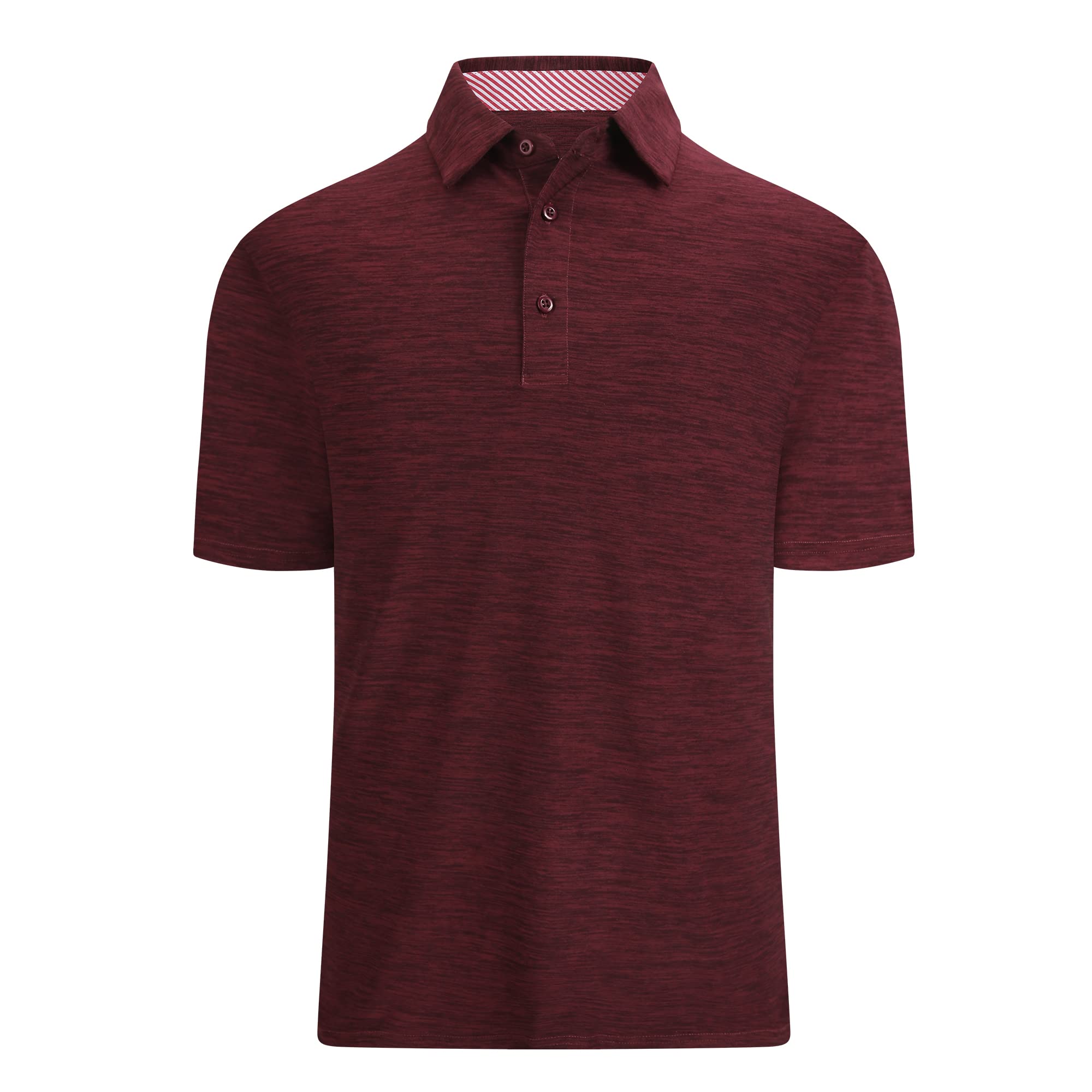 Damipow Golf Shirts for Men Dry Fit Short Sleeve Print Collared Polo Shirt