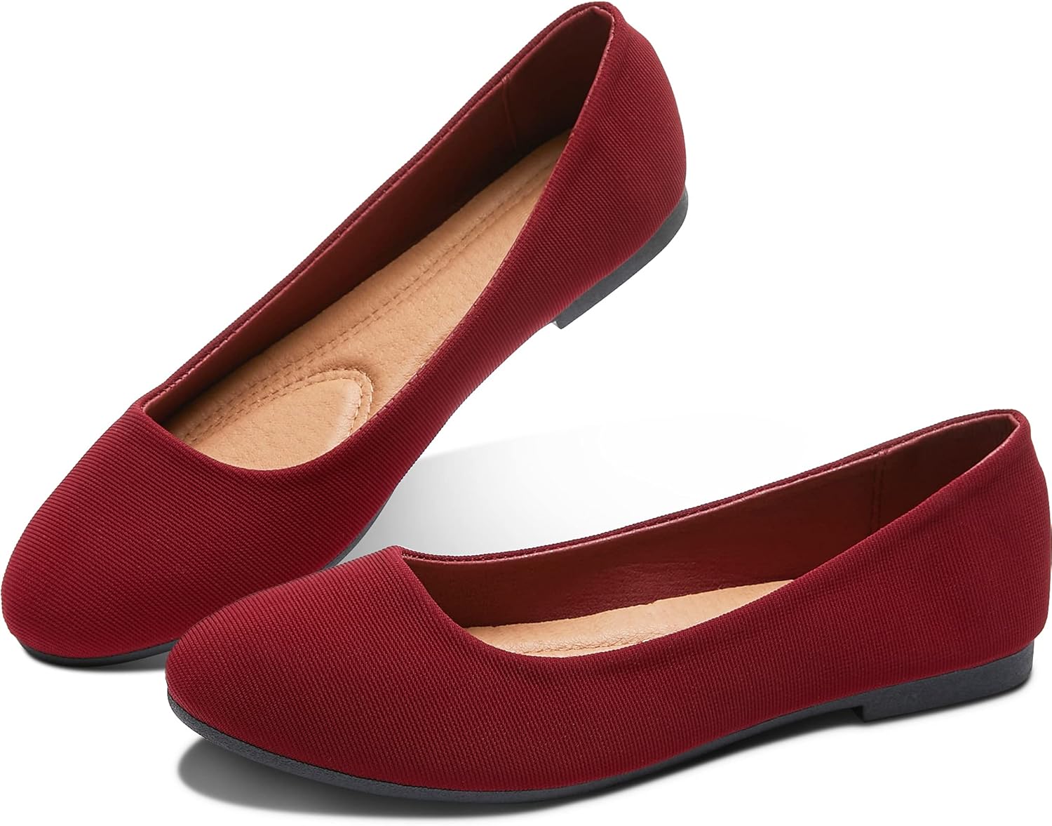 maroon flat shoes