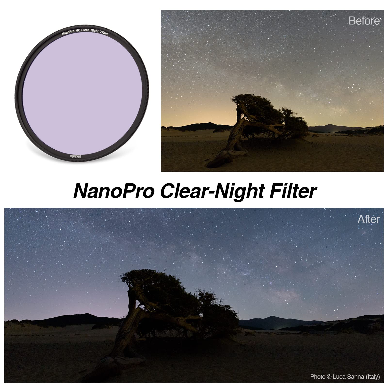 Haida Filtro da Notte Neutro da 77mm Filtro Circolare Ultra Sottile per Obiettivo