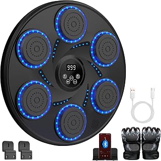Music Boxing Machine for Adults and Kids,Smart Bluetooth Boxing Machine Wall Mounted Music with Boxing Gloves and Mute Button,Boxing Target Workout Equipment for Home,Gym,Office(Upgrade)