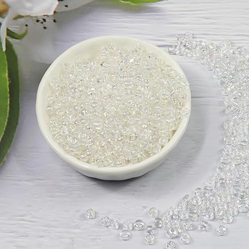 Vista 99 de Tamaño 6/0 - Cuentas de semillas de vidrio para manualidades de 0.157 in, cuentas blancas para la fabricación de joyas