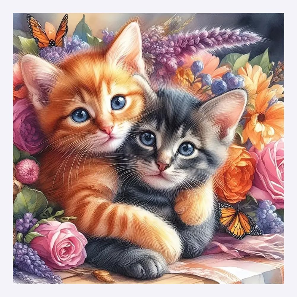 FanZheZhe Stamped Cross Stitch Kits for Adults Tapestry Kits for Adults Cross Stitch Kits Cross Stitch Kitscross Stitch Counted Cross Stitch Kits Cute Cat 11Ct40X50Cm