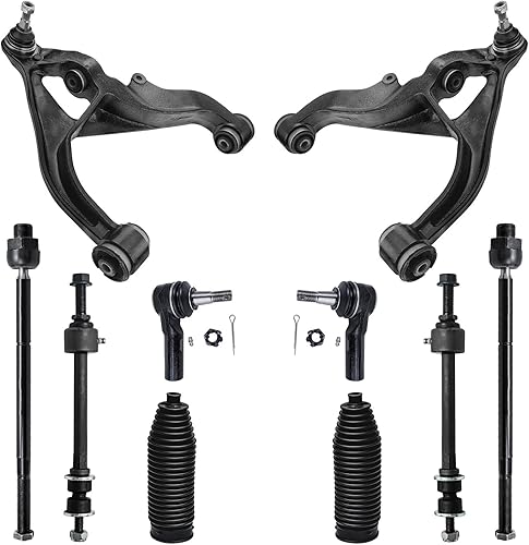 Miniatura 247 de Detroit Axle - Kit de suspensión frontal de 10 piezas para Chevy Trailblazer EXT GMC Envoy XL XUV Buick Rainier Isuzu Ascender Olds Bravada, brazos