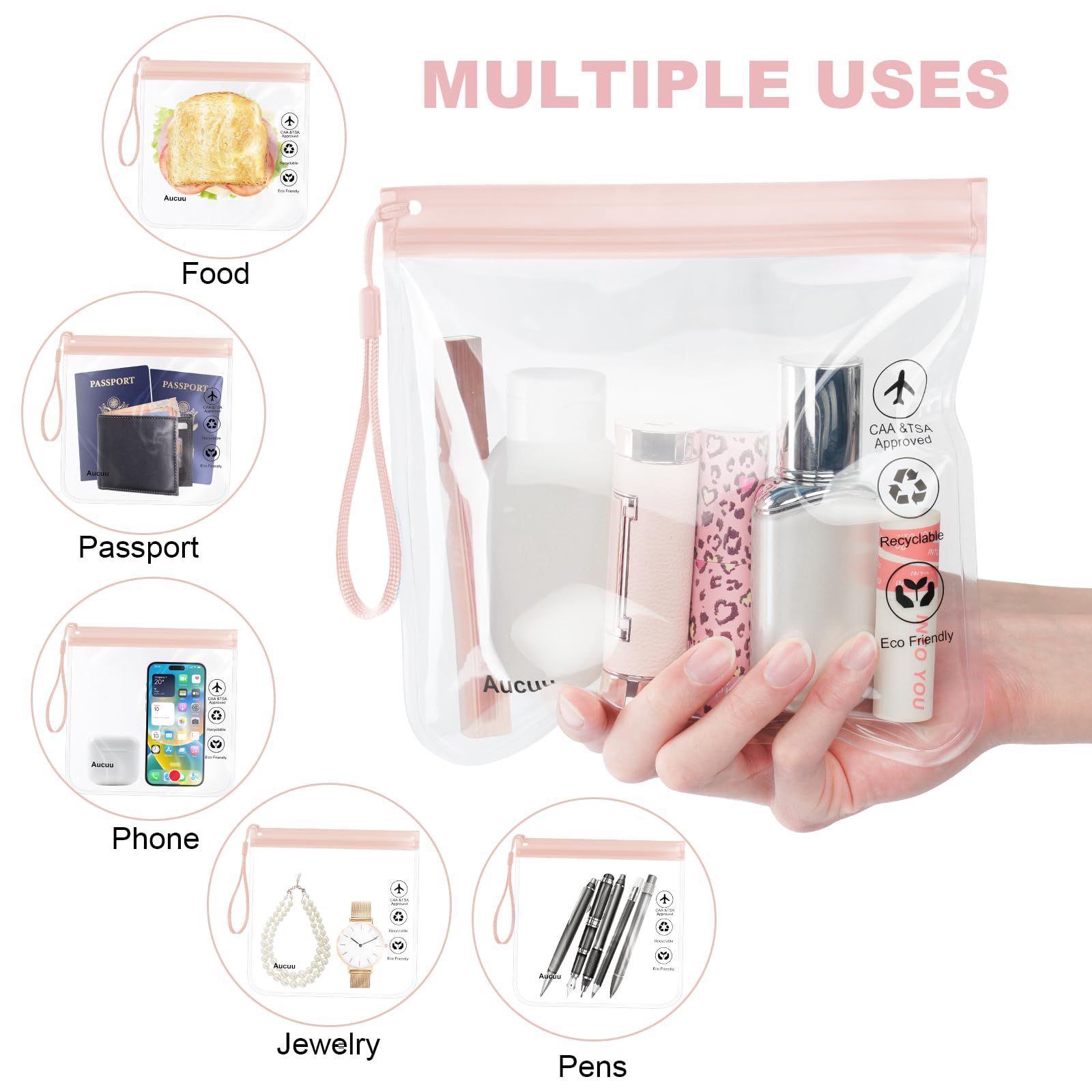Clear Travel Toiletry Bag - Airport Security Liquids Bags