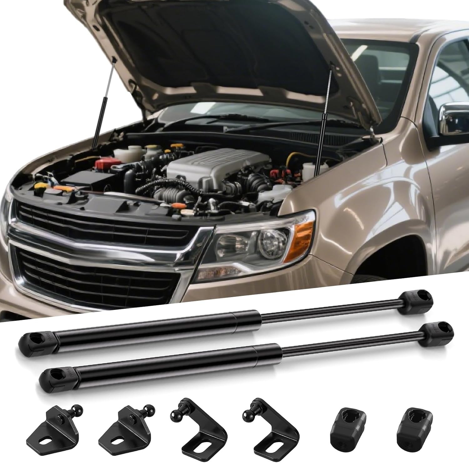 ARANA Front Hood Gas Struts Shocks Compatible with GMC Canyon/Chevrolet Colorado 2023-2025 with Brackets Engine Cover Replacement Parts, Set of 2