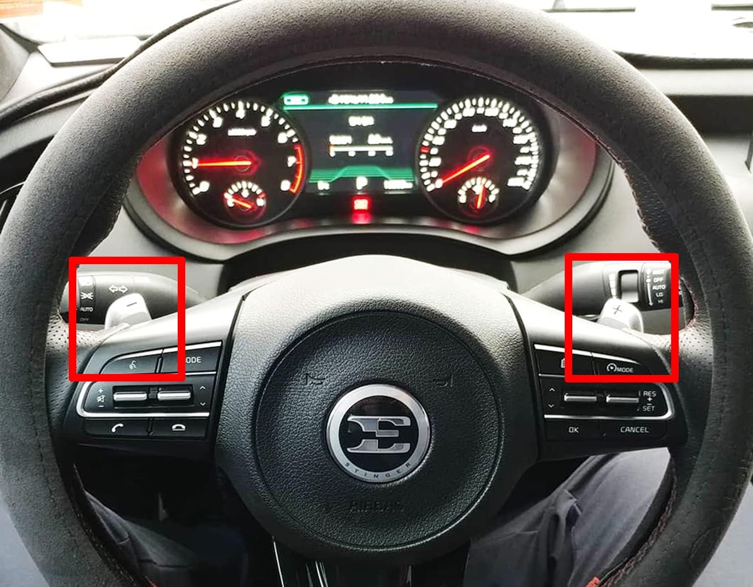 iJDMTOY Twill-Weave Carbon Fiber Pattern/Style Larger Paddle Shifter Extensions Compatible with Kia 2018-2023 Stinger K8