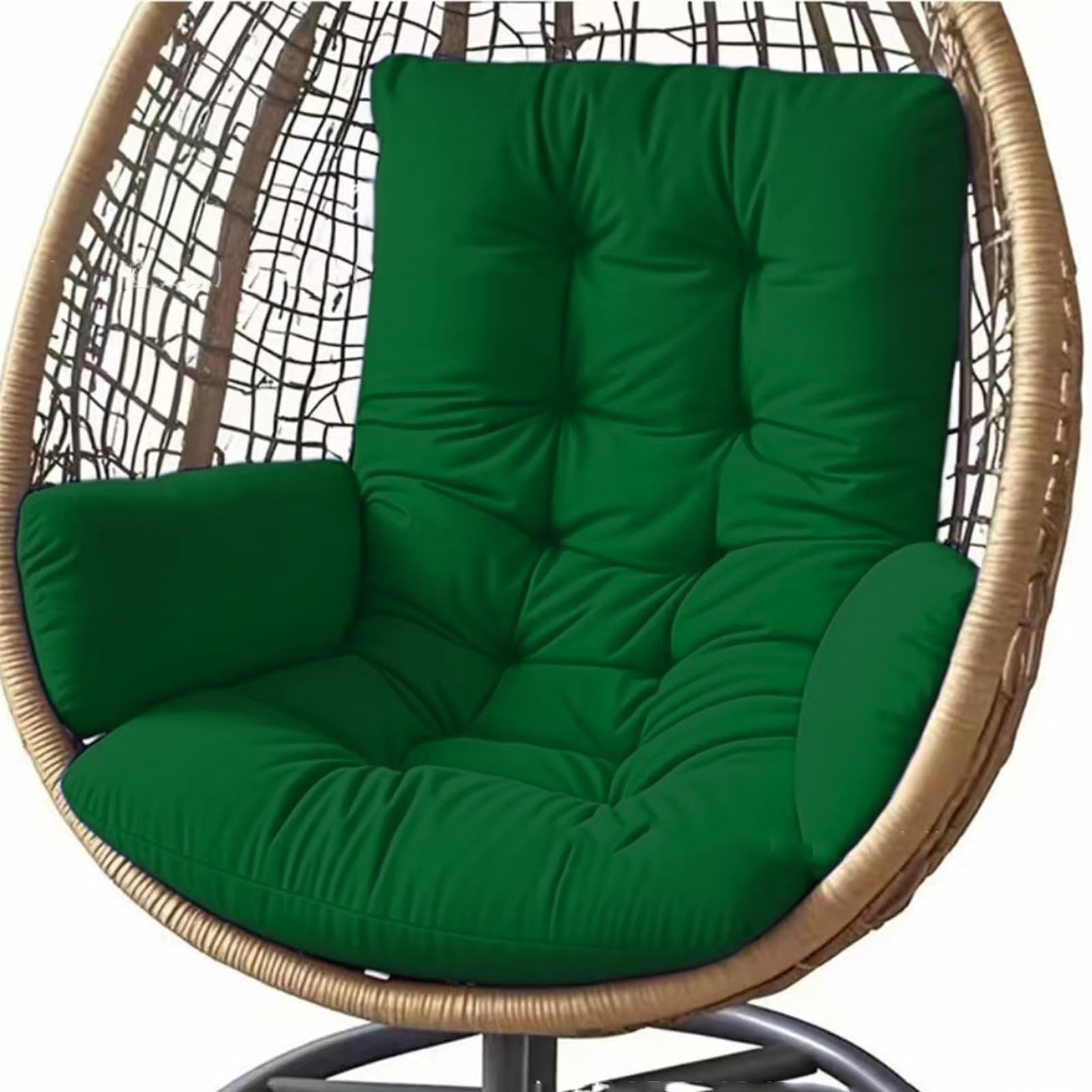 Egg Chair Cushion, Hanging Chair Cushions, Waterproof Thick Hammock Chair Cushion Replacement, Outdoor/Indoor Swing Garden Seat Cushions for Hanging Swing (Only Pad),Dark green