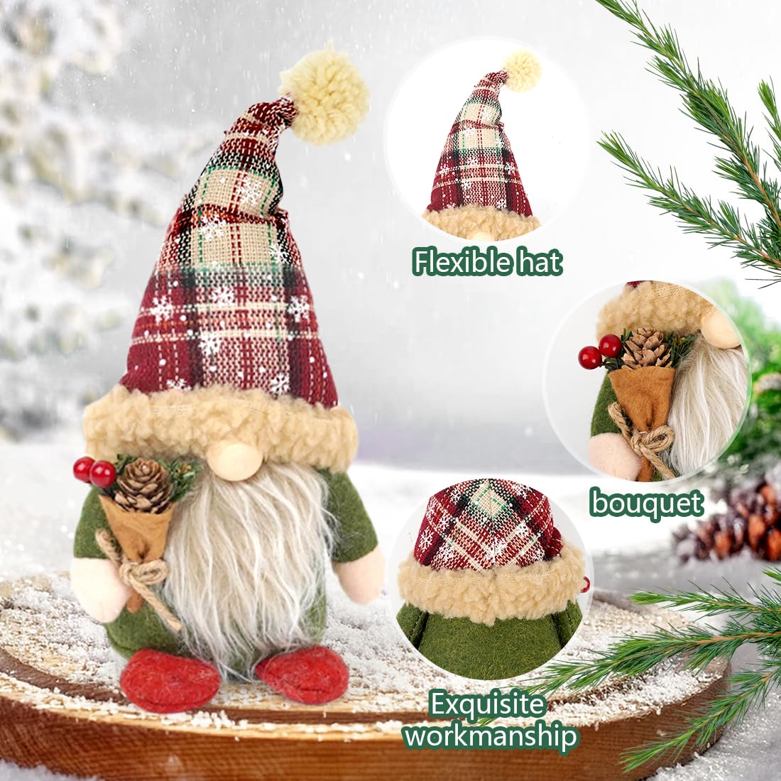 2 Pièces Nain Poupée Décorative Lutin En Peluche Mignonne Décorations