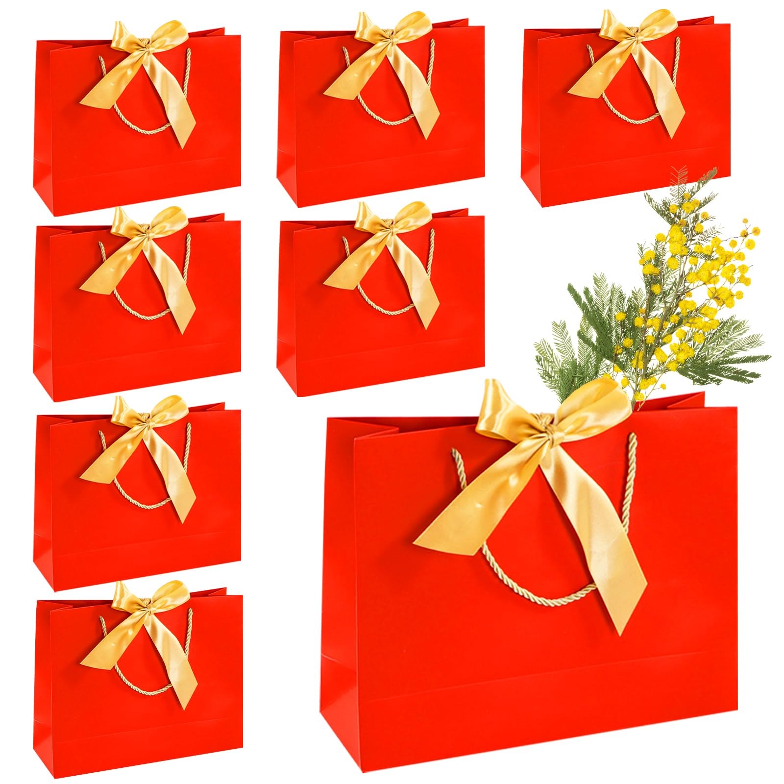 12 Sacchetti Regalo In Carta Bianca Con Manici, 32x11,5x28 Cm, Con 24 Fogli Di Carta Velina, 250 G/m²