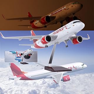 18.5 in 1:130 Scale Large Model Jet Airplane Avianca B787 Airplanes Models Resin Model Plane Diecast with Wheels for Collection (Color : LED B787)